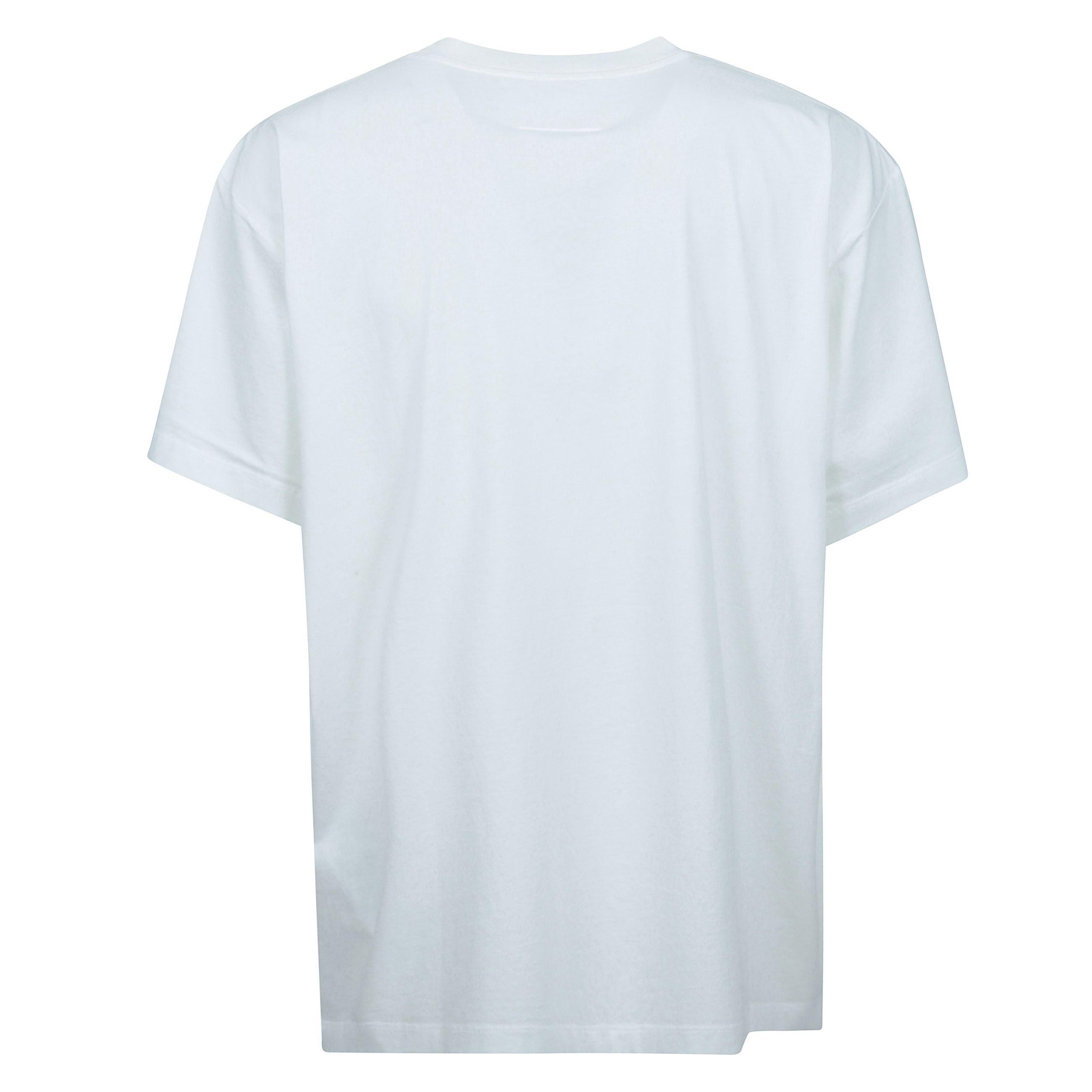 T-shirt a girocollo in cotone con logo numeric maison margiela e spalle scese