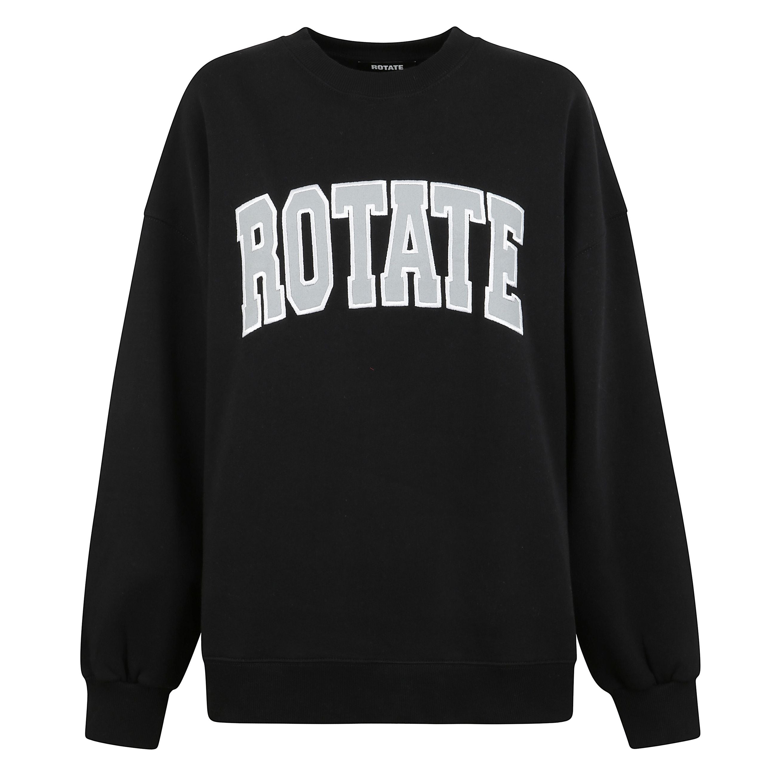 Felpa oversize in cotone biologico, lavorata a maglia compatta con finiture curate. il girocollo classico e le spalle abbassate esaltano un confort naturale e una silhouette contemporanea, arricchita da una scritta decorativa identificativa del brand appl