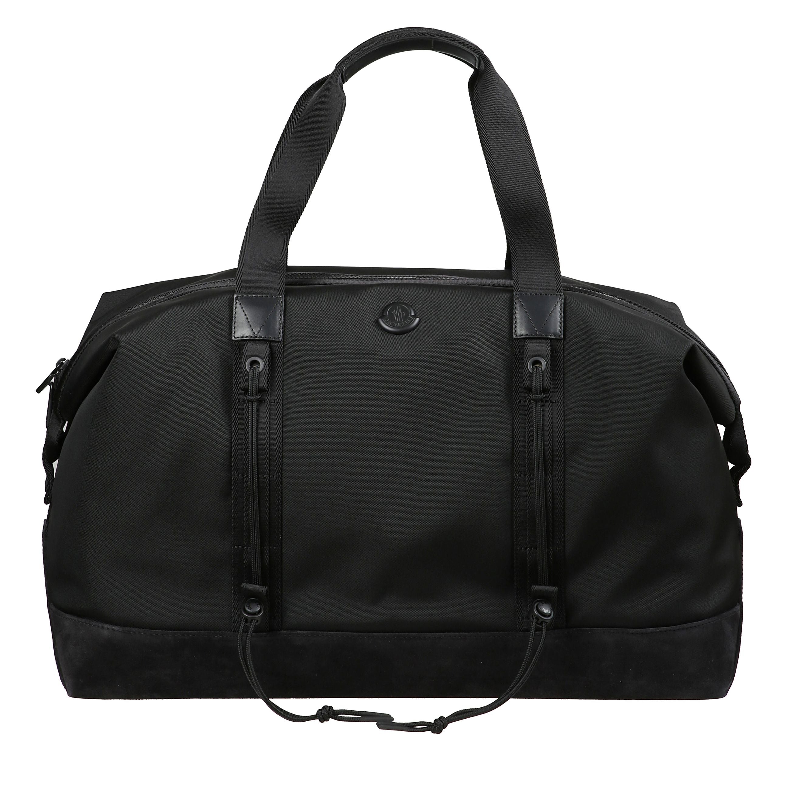 Borsone tech idrorepellente con finiture in pelle, manici e tracolla