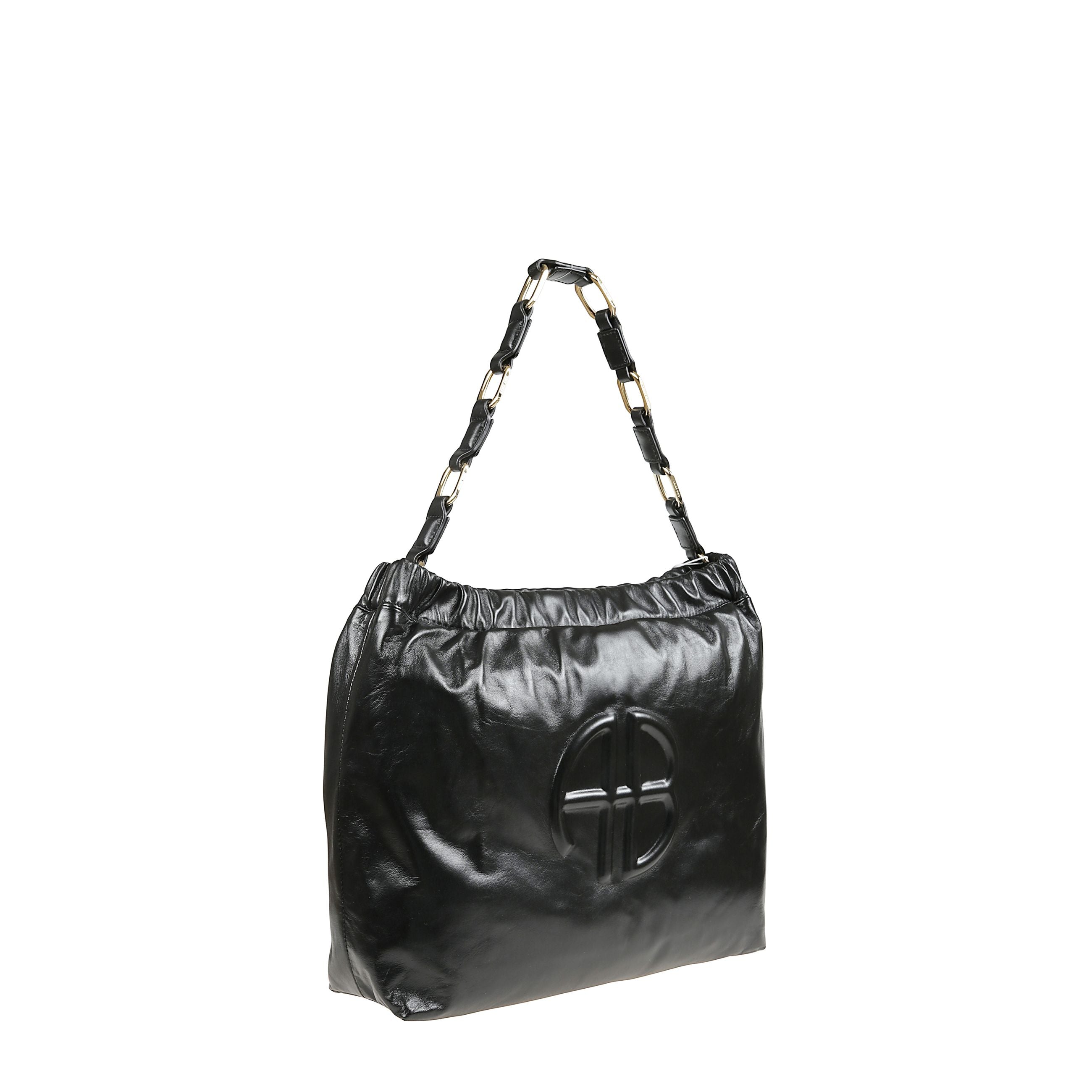 Kate shoulder bag
ispirata all'iconico kate tote, la borsa a tracolla kate realizzata in morbida pelle di agnello nera con una leggera lucentezza. questa silhouette iconica presenta una cinghia fatta di collegamenti di firma interlacciata in hardware oro-