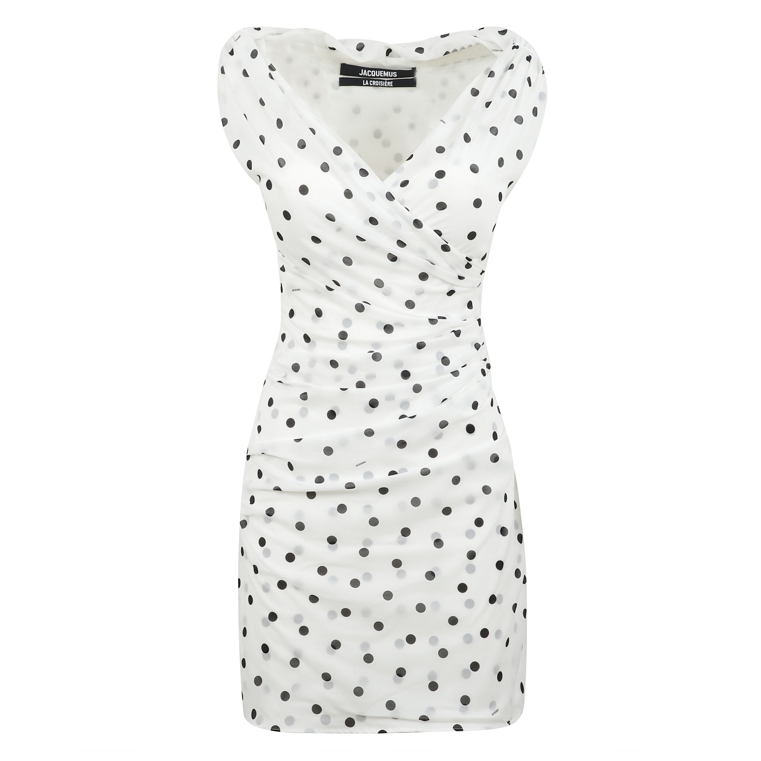 Abito bustier a pois in cotone elasticizzato,  vestibilitÃ  aderente con scollo.