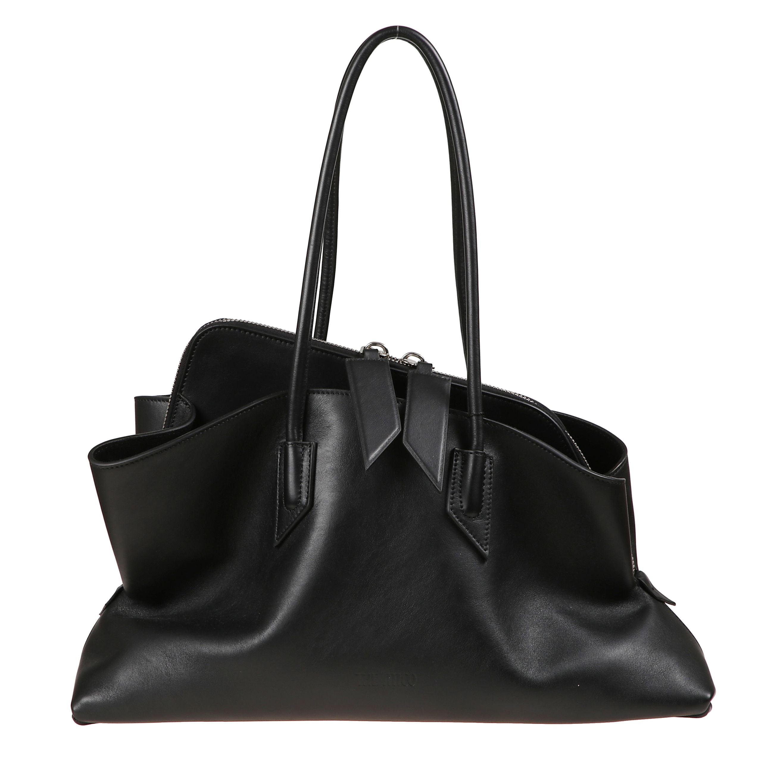 Borsa "la passeggiata" media in pelle a tinta unita. doppi manici a spalla.