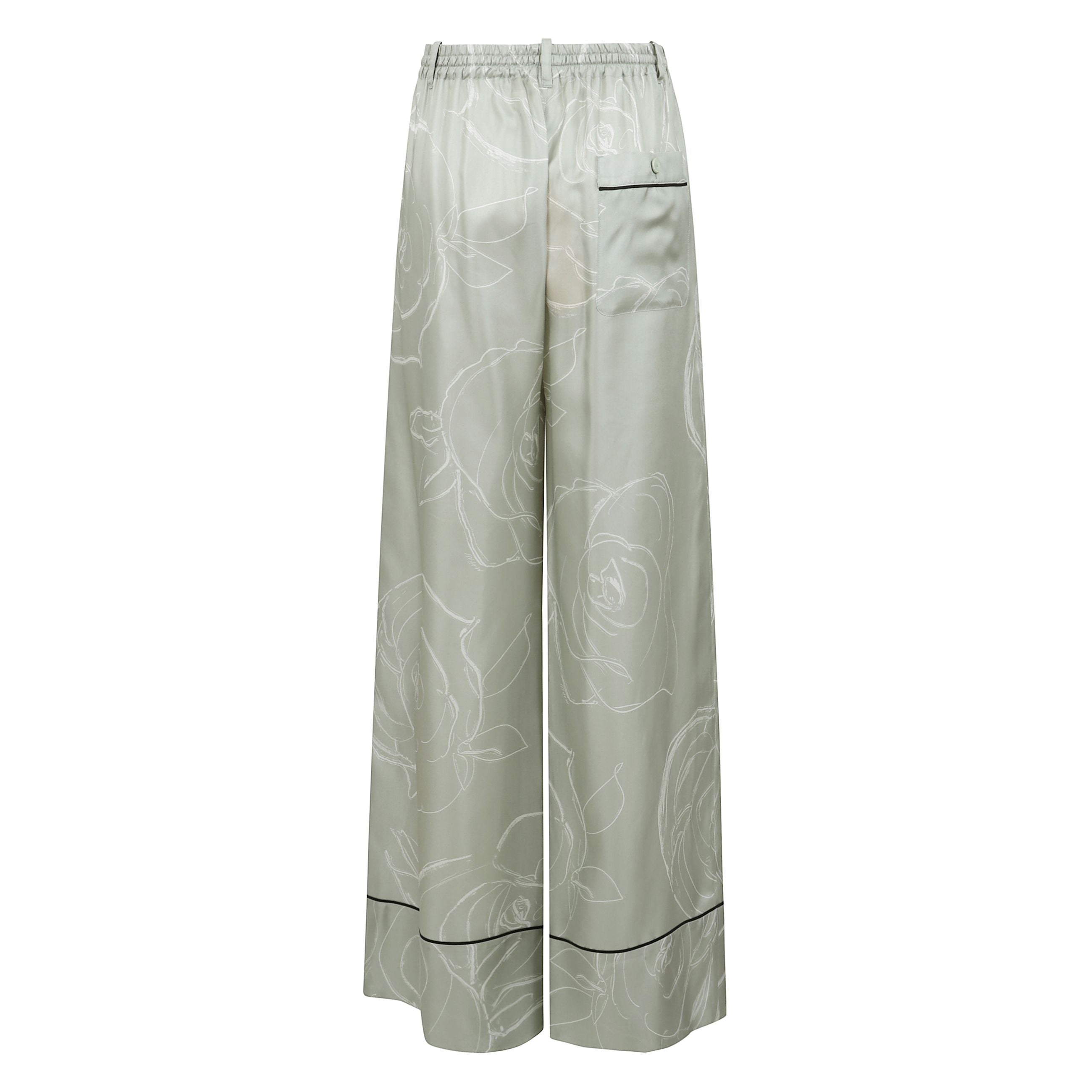 Pantaloni con aurora stampa in verde.