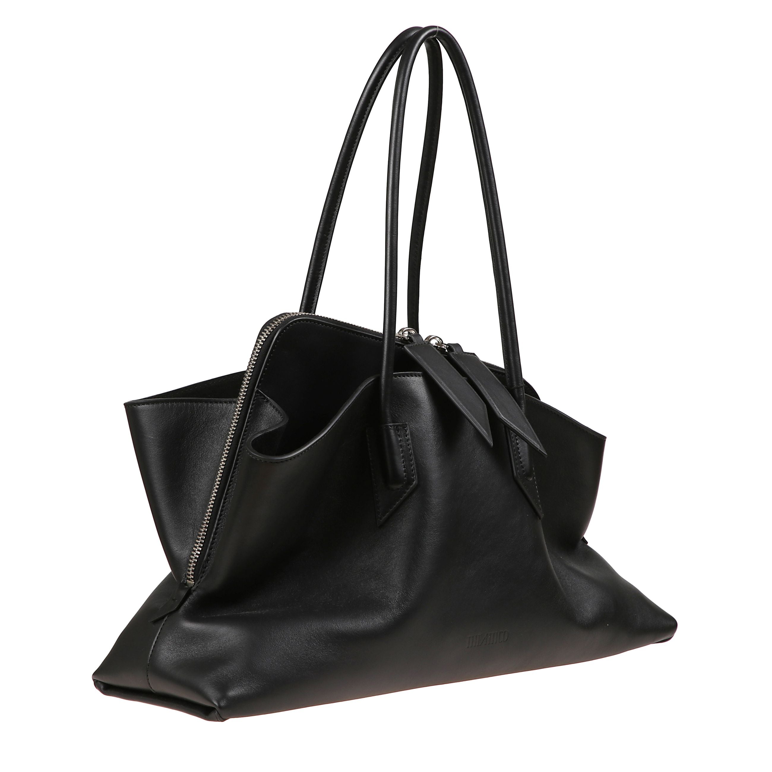 Borsa "la passeggiata" media in pelle a tinta unita. doppi manici a spalla.