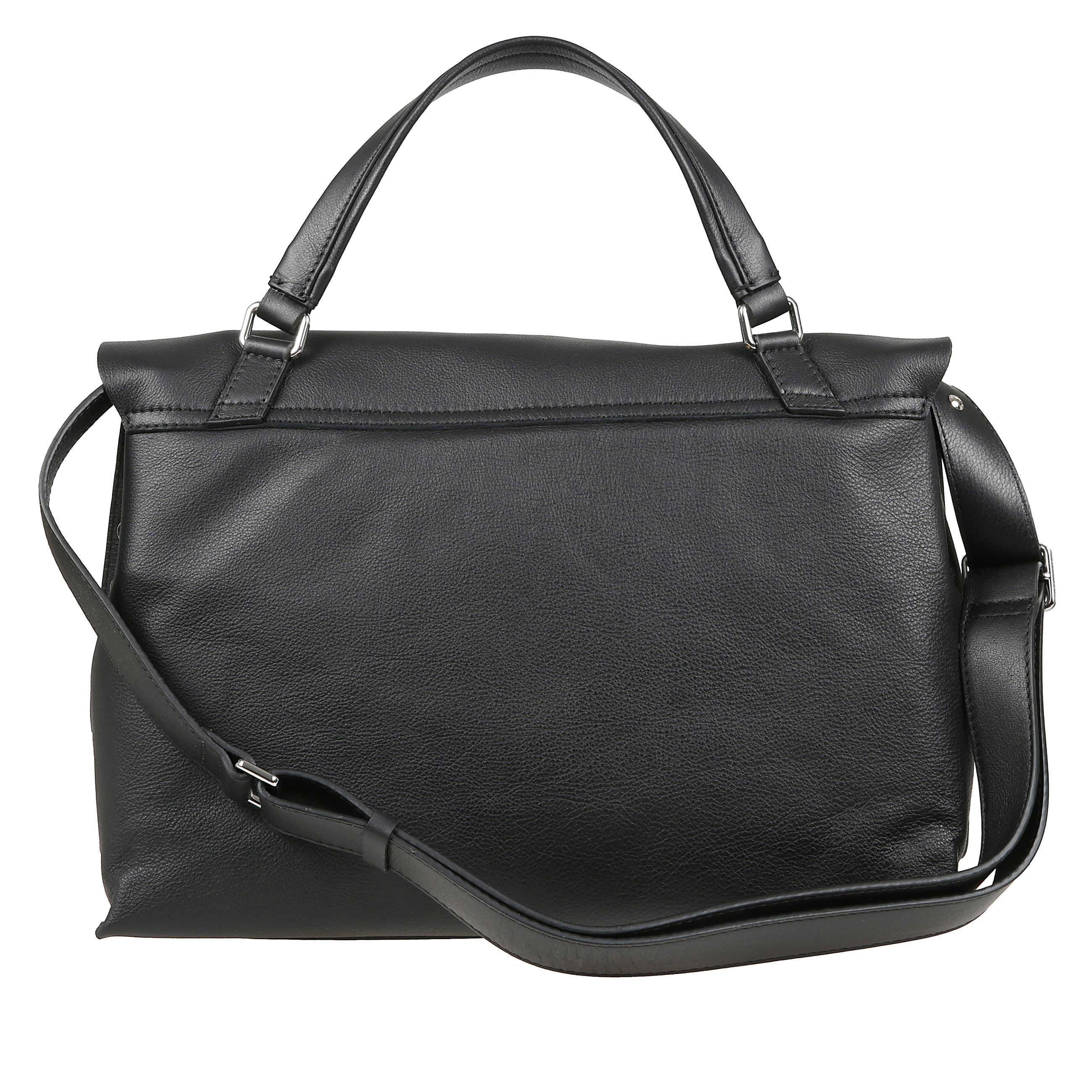 Borsa a mano con tracolla modello in pelle liscia. dotata di tracolla regolabile, doppio scomparto interno, chiusura a girello e borchie laterali