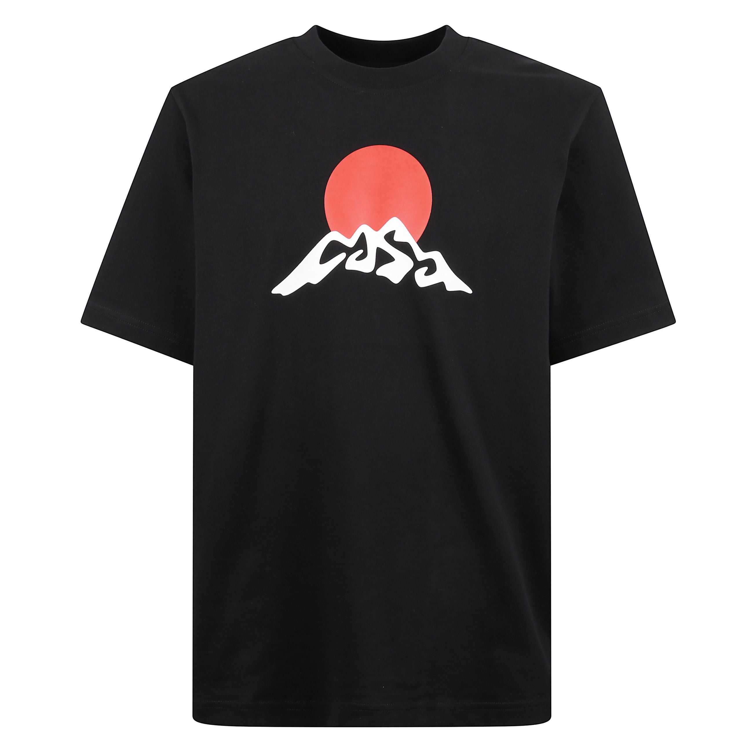 T-shirt casablanca in cotone, girocollo con stampa e logo.