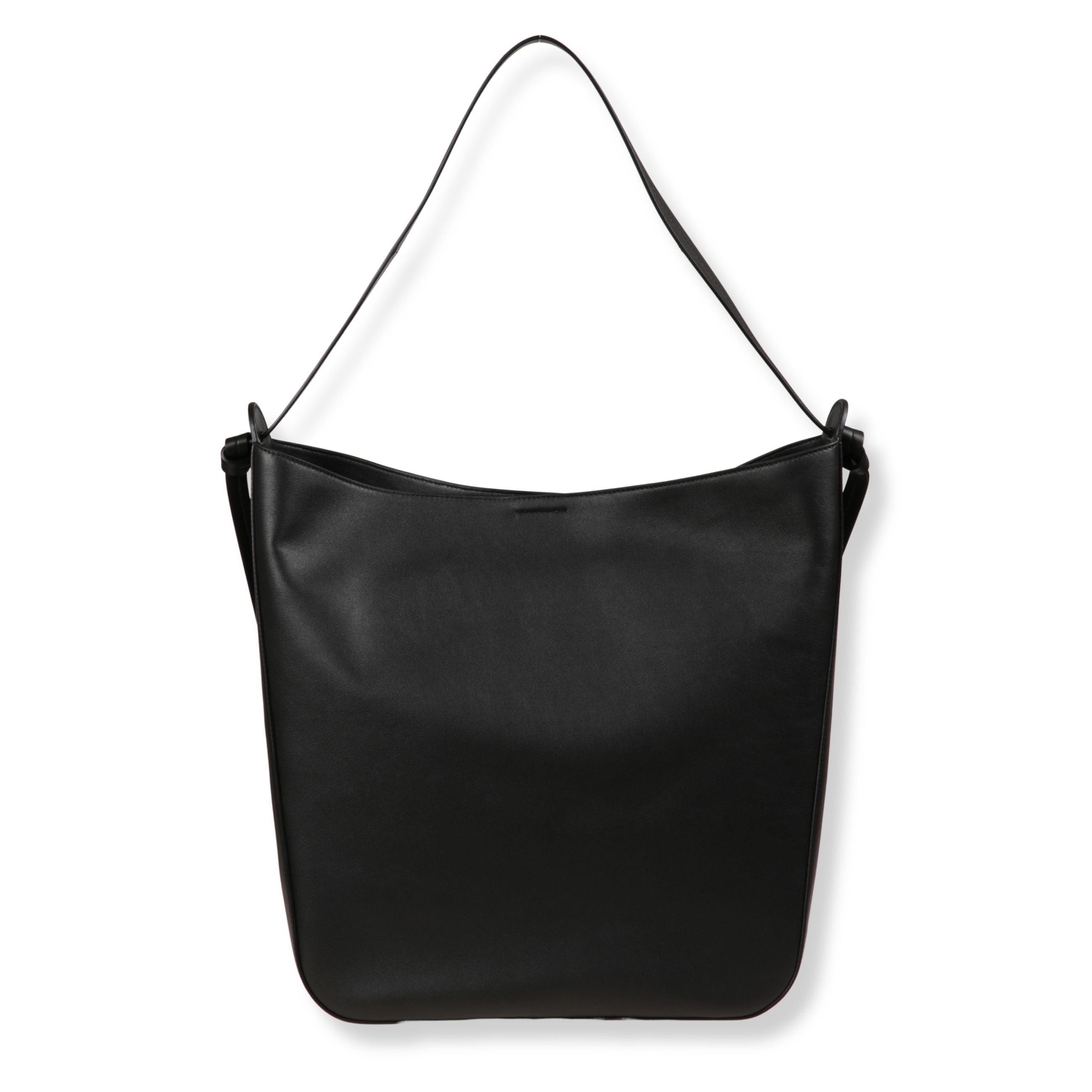 Borsa a spalla jil sander. design in pelle con manico singolo superiore.  due lunghe nappe lisce ai lati decorative.