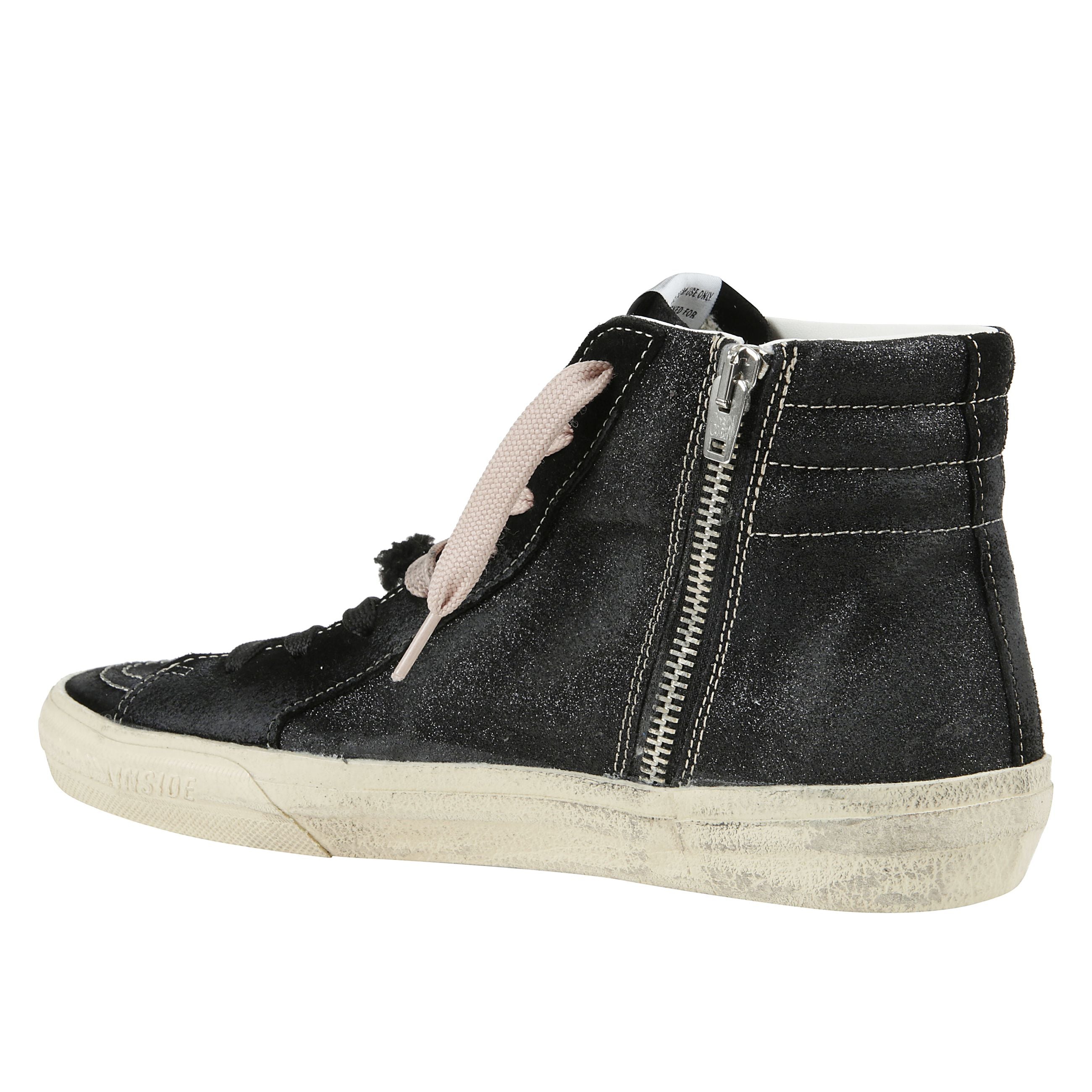 Sneakers mid star in suede blu e rosa