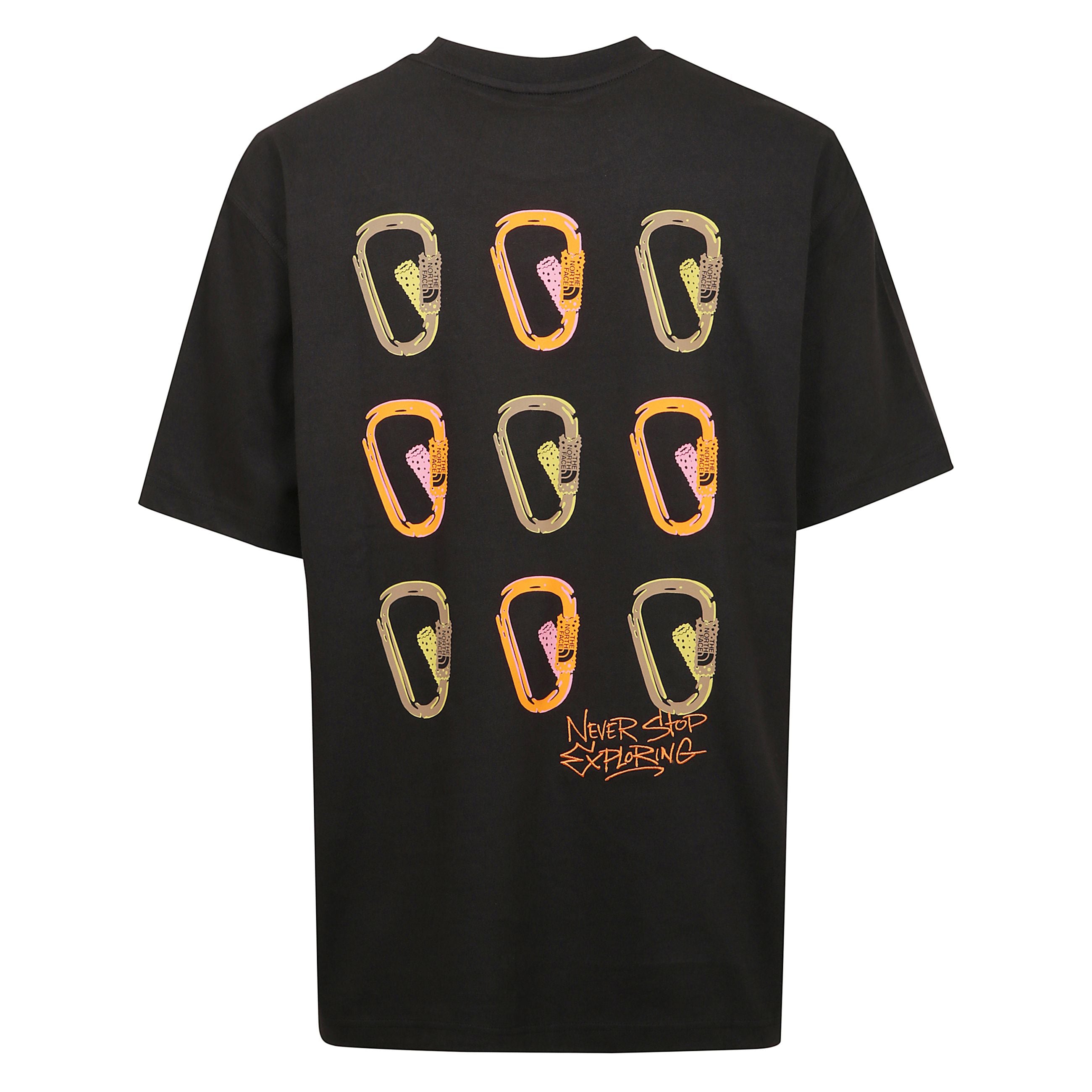 T-shirt con stampa sul retro vestibilitÃ  oversize, scollatura rotonda a coste e spalle cadenti.