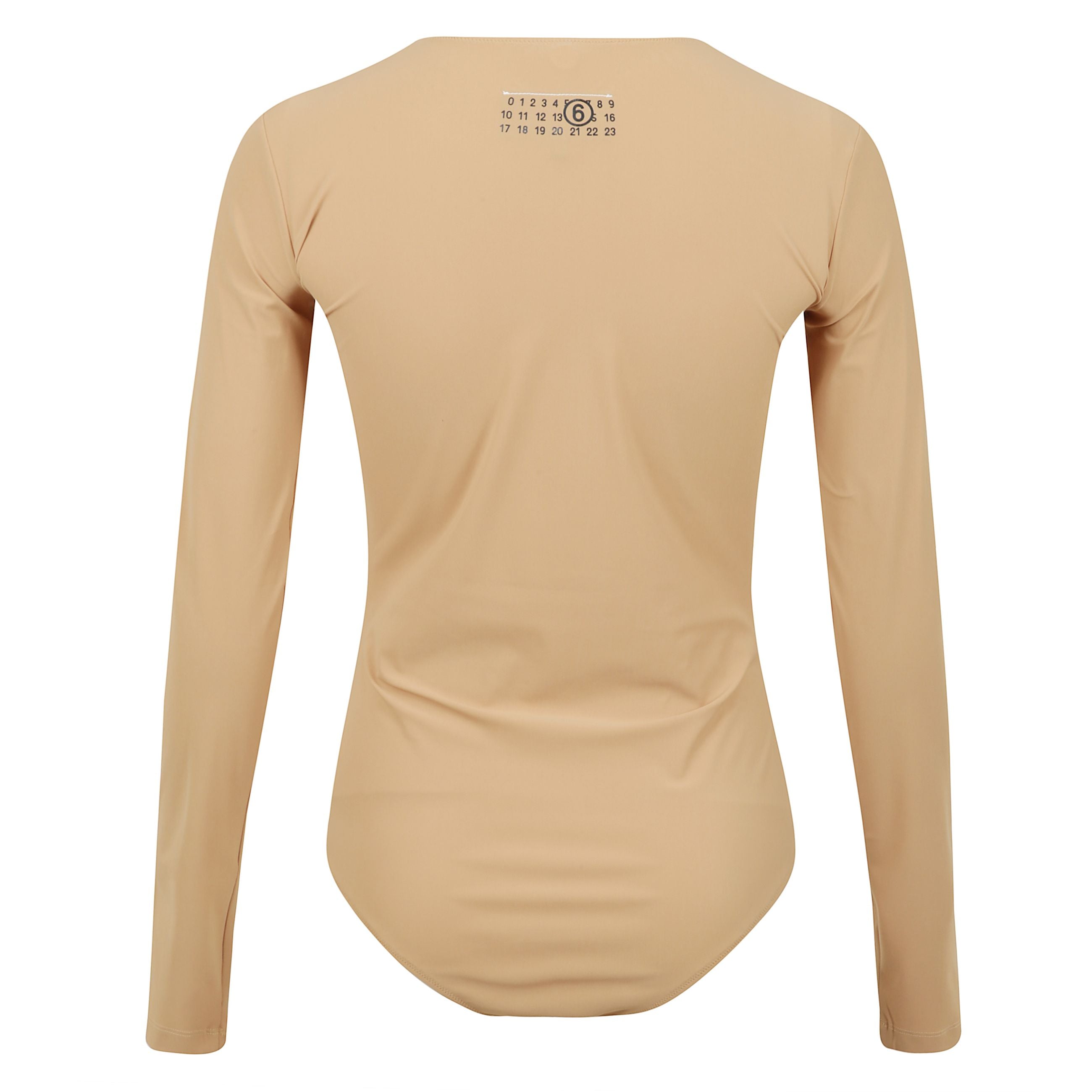 Body girocollo a maniche lunghe con grafica numerica e design elasticizzato.