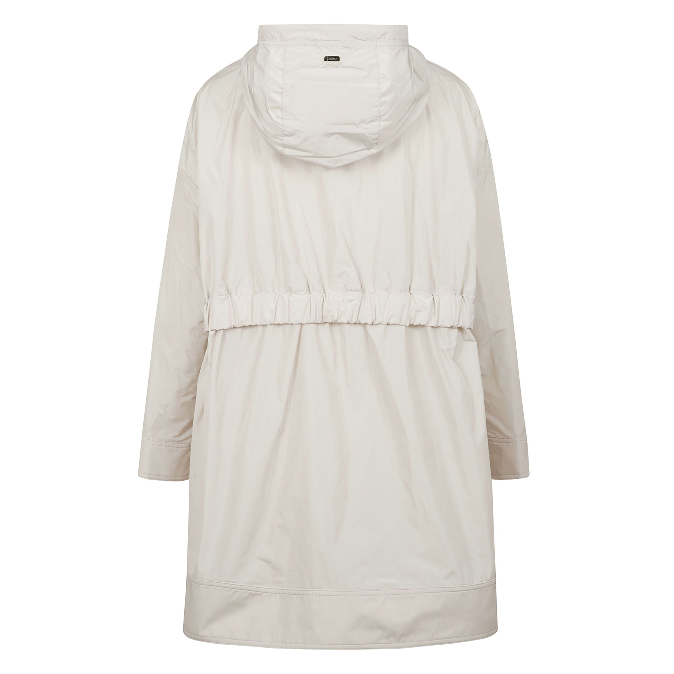 Impermeabile con cappuccio e chiusura frontale con zip a doppio cursore