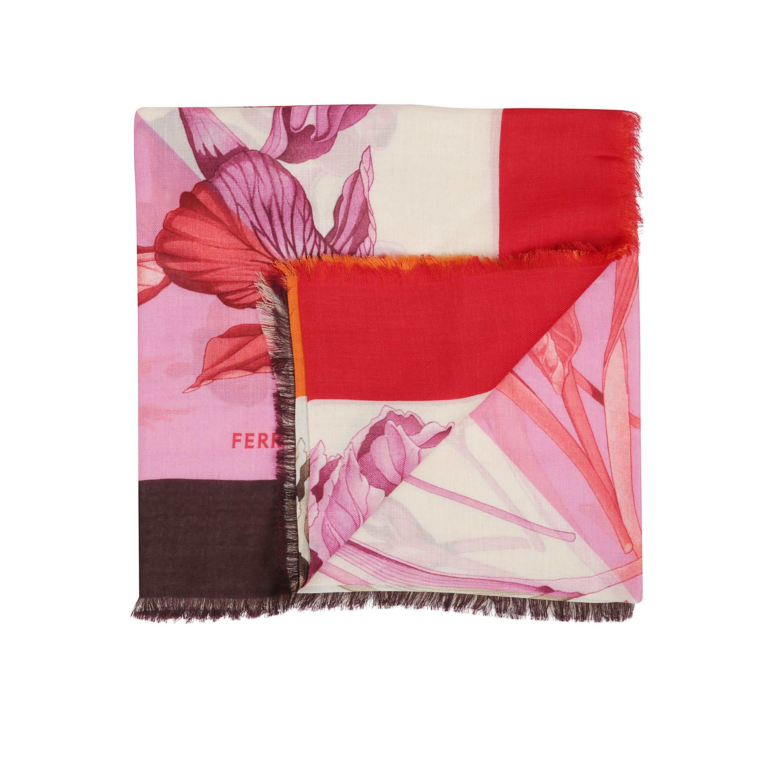 Scialle in cashmere decorato dalla fantasia ortensie