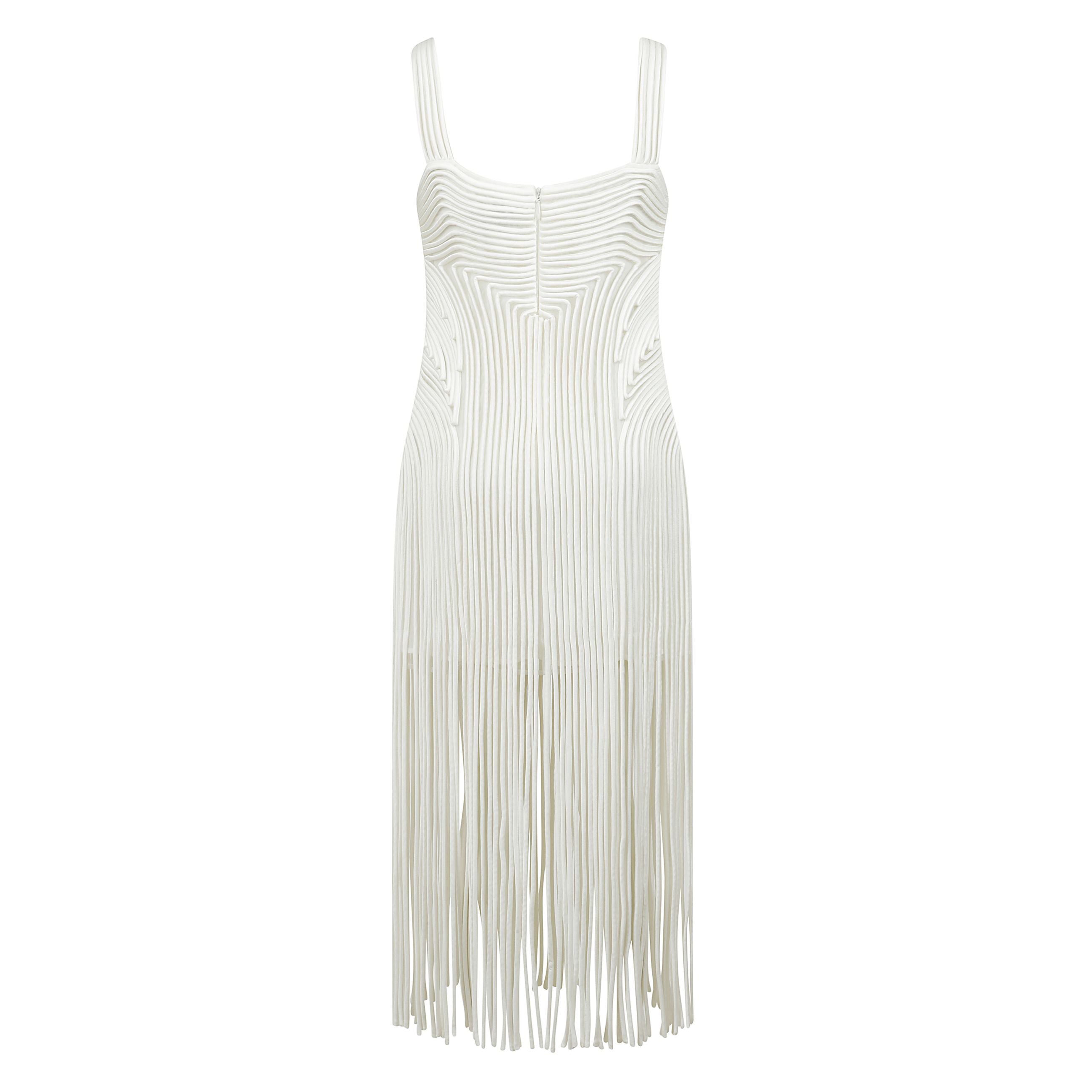 Darby miniabito con orlo sfrangiato e ricamo soutache all-over