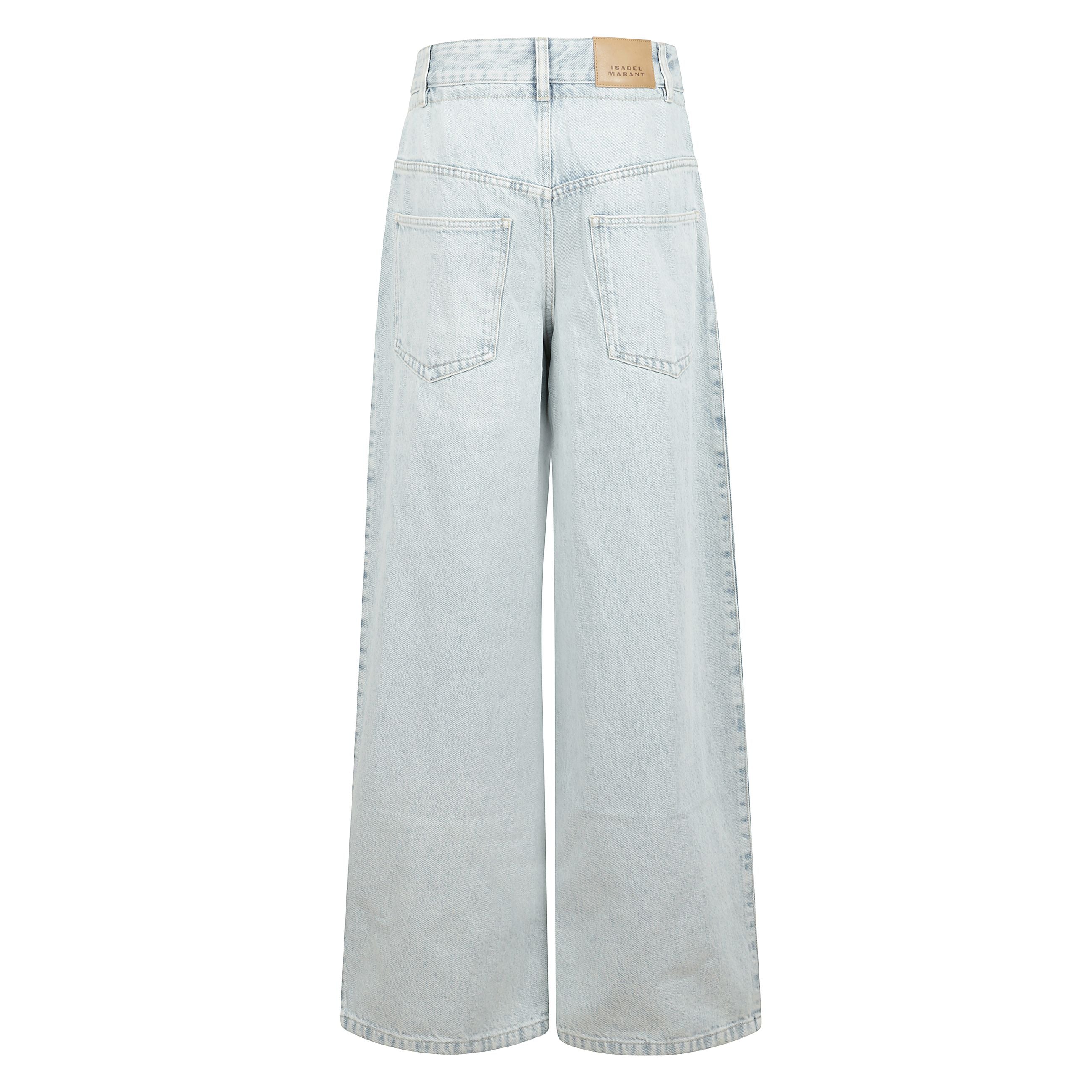 Jeans rachelle a gamba ampia e vita media, chiusura con zip nascosta e bottone, lavaggio leggero