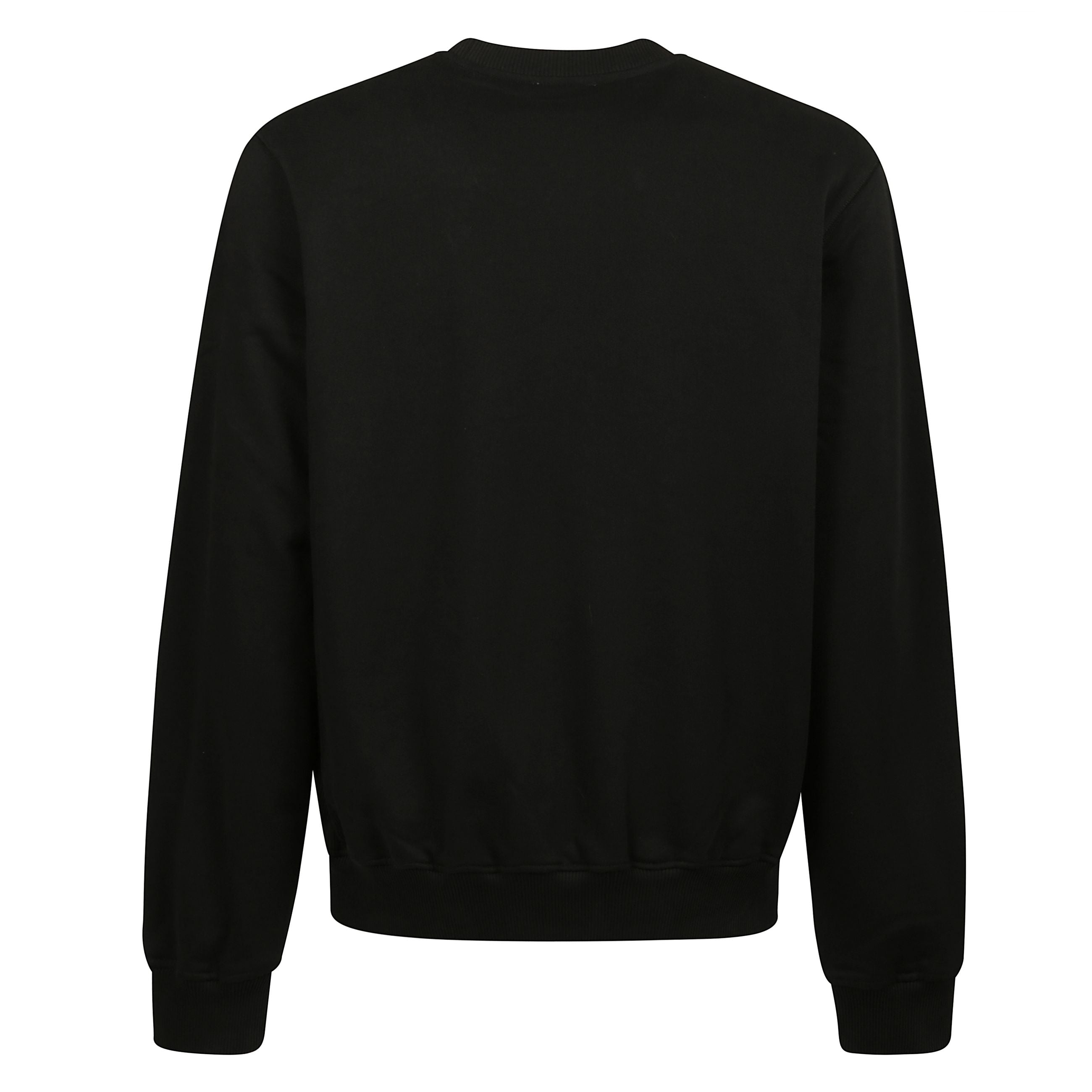 Felpa nera con applicazione a girocollo