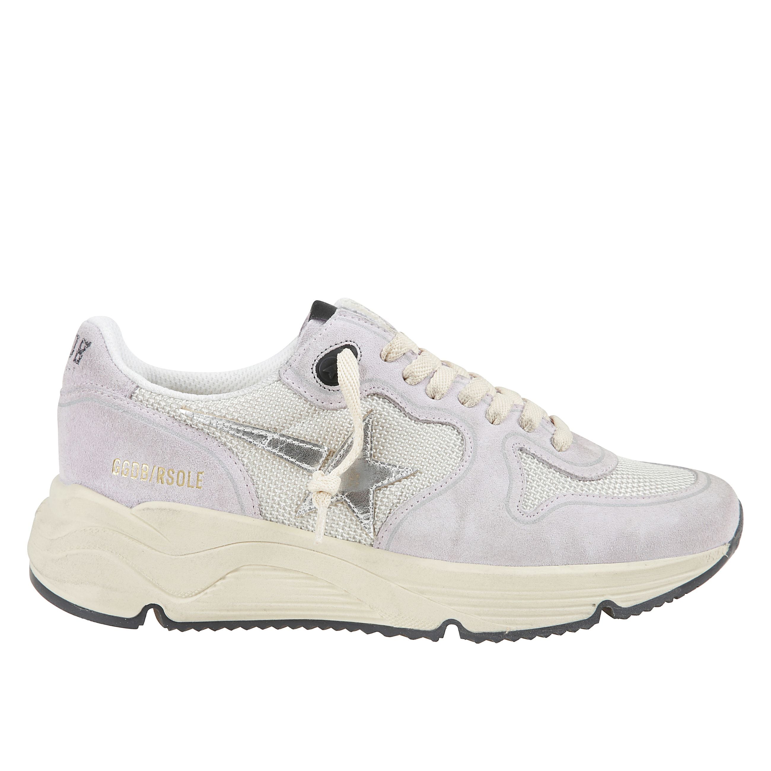 Sneakers running sole in pelle scamosciata, suola chunky
