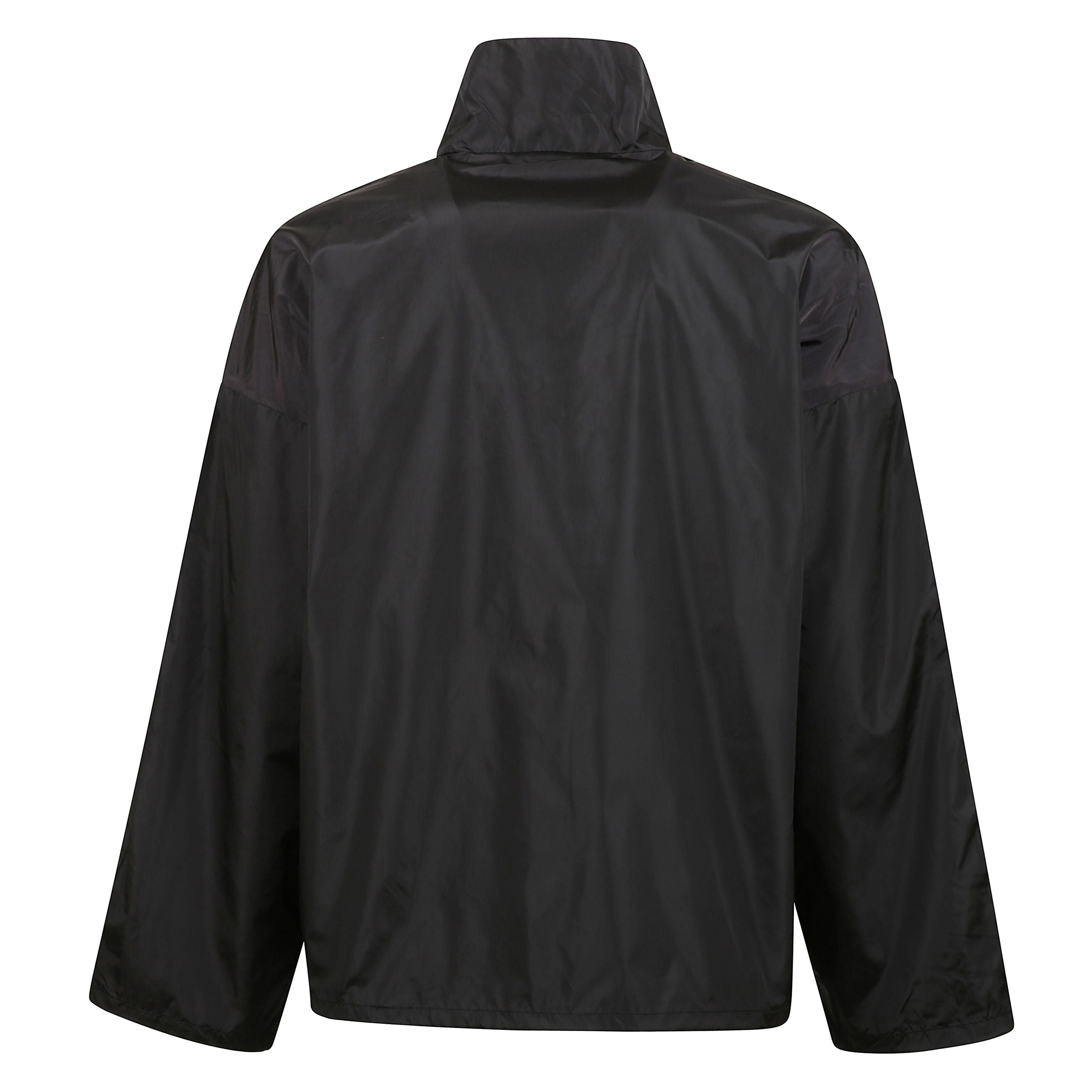 J-caron giacca sportiva in nylon con fasce in denim e coulisse per regolare i polsi e lâorlo. logo d in silicone rosso sul petto