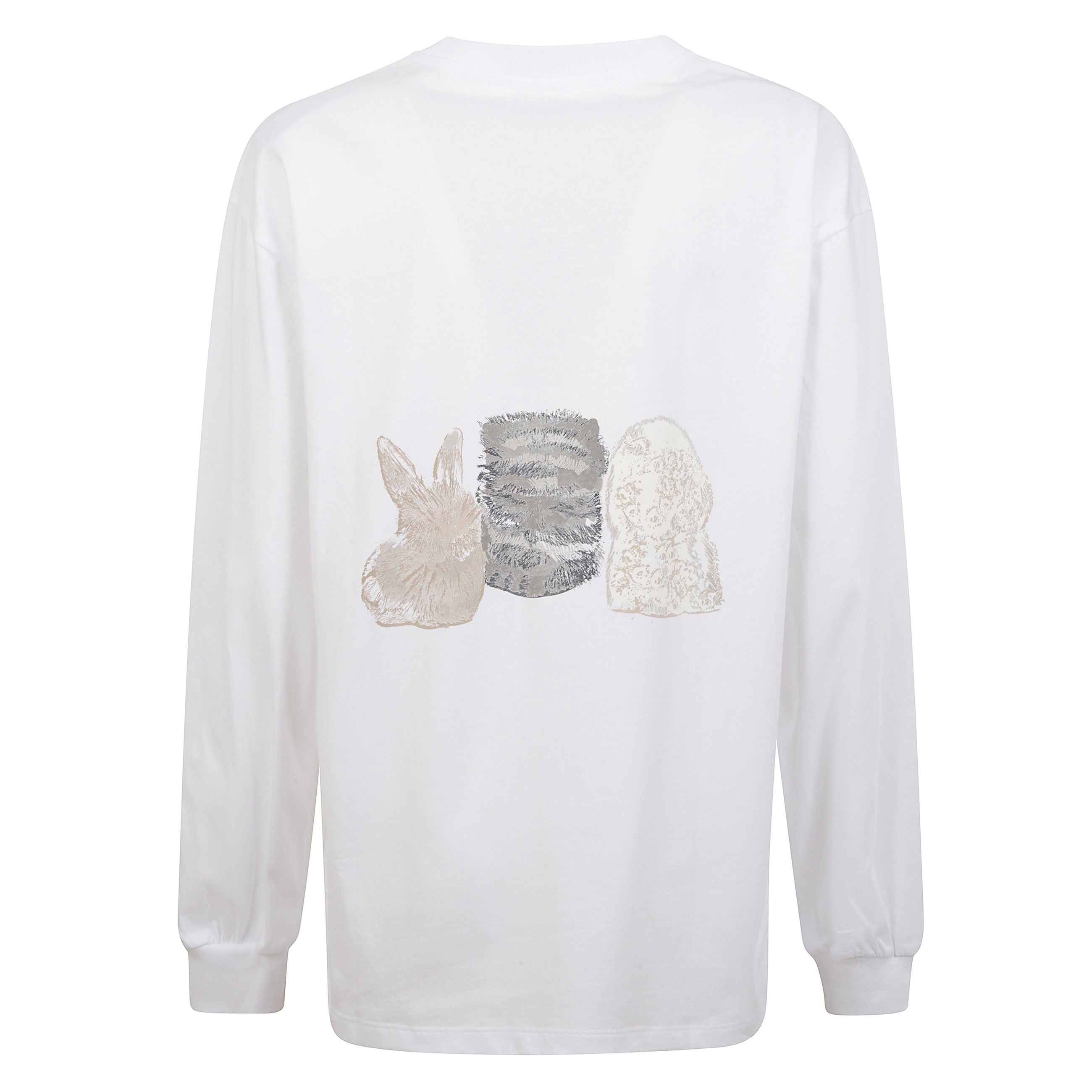 Maglia a maniche lunghe. girocollo e polsini a coste. vestibilitÃ  oversize. stampa con logo ganni a contrasto sul fronte. stampa con animali sul fronte e sul retro.