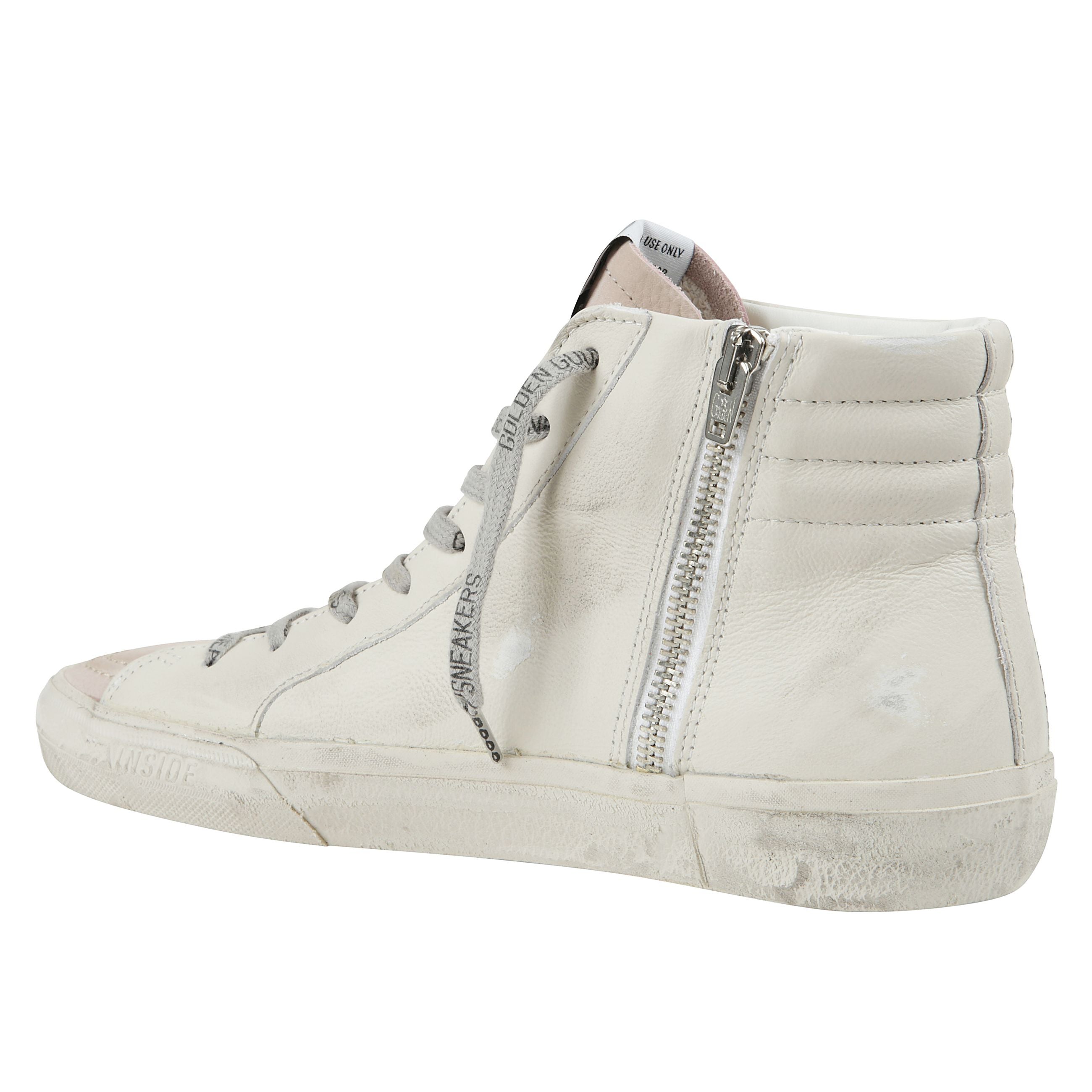 Sneakers slide alte con stella in suede rosa