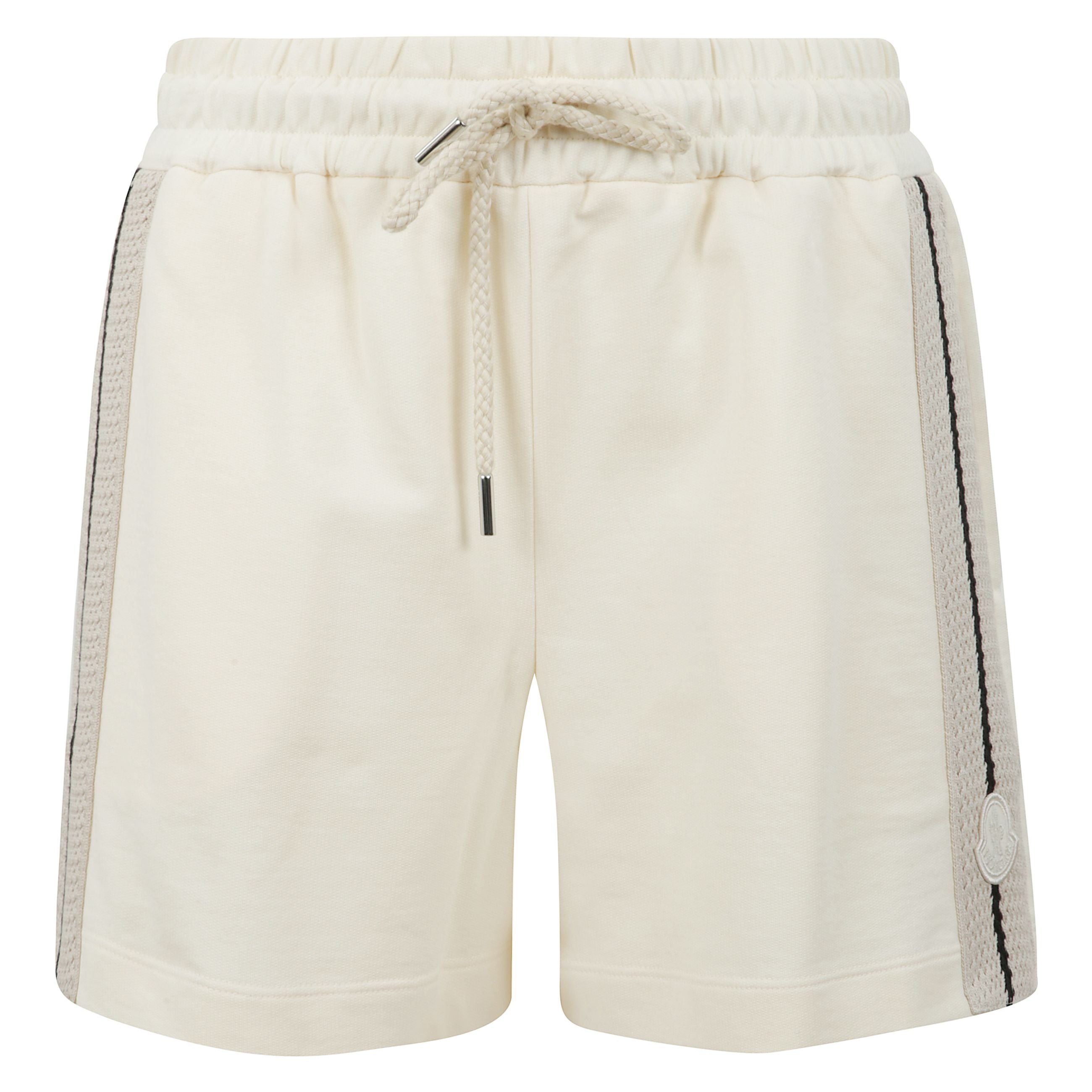 Shorts con elastico in vita e coulisse con strisce in mesh sui lati e patch con logo