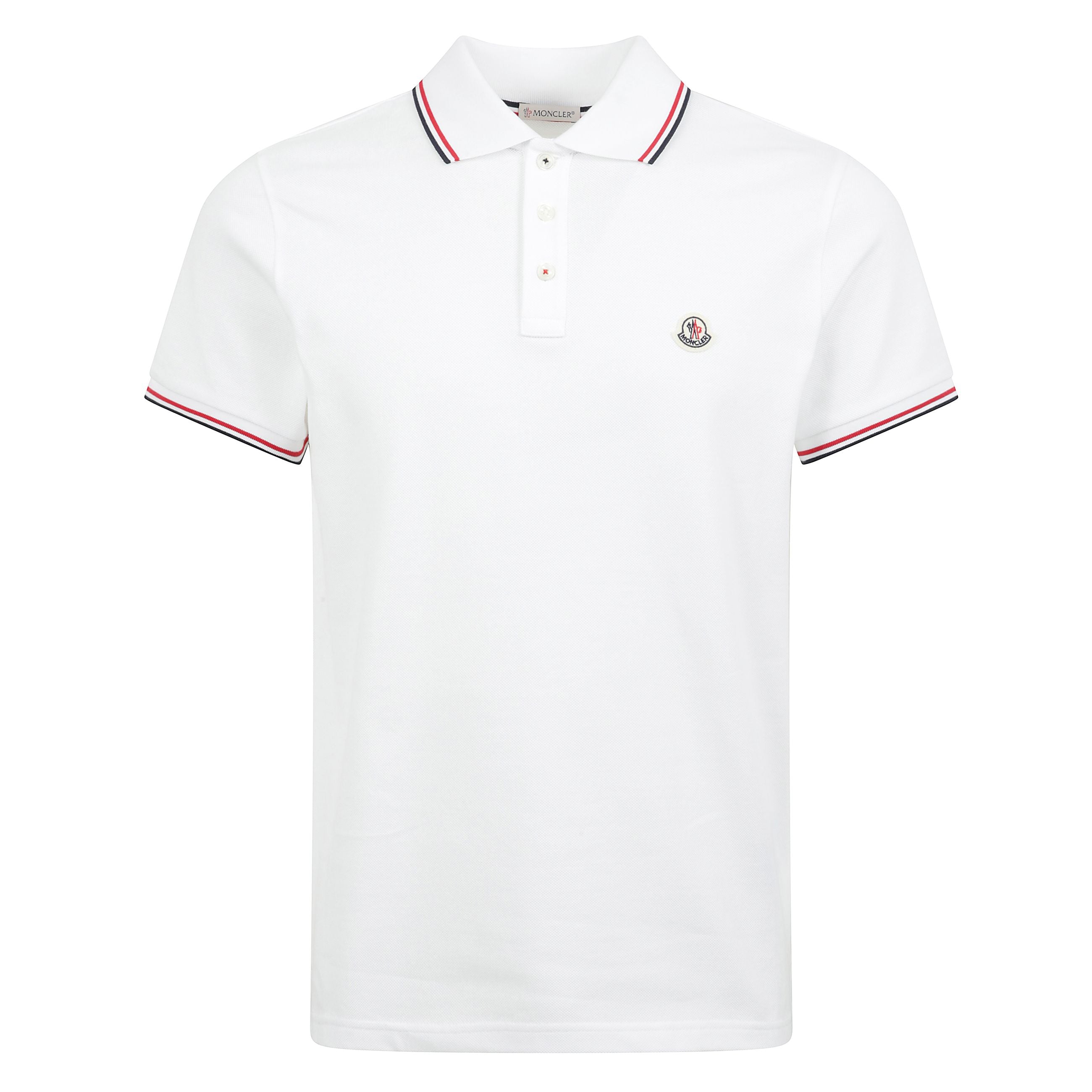 Polo in cotone piquet con finiture tricolore