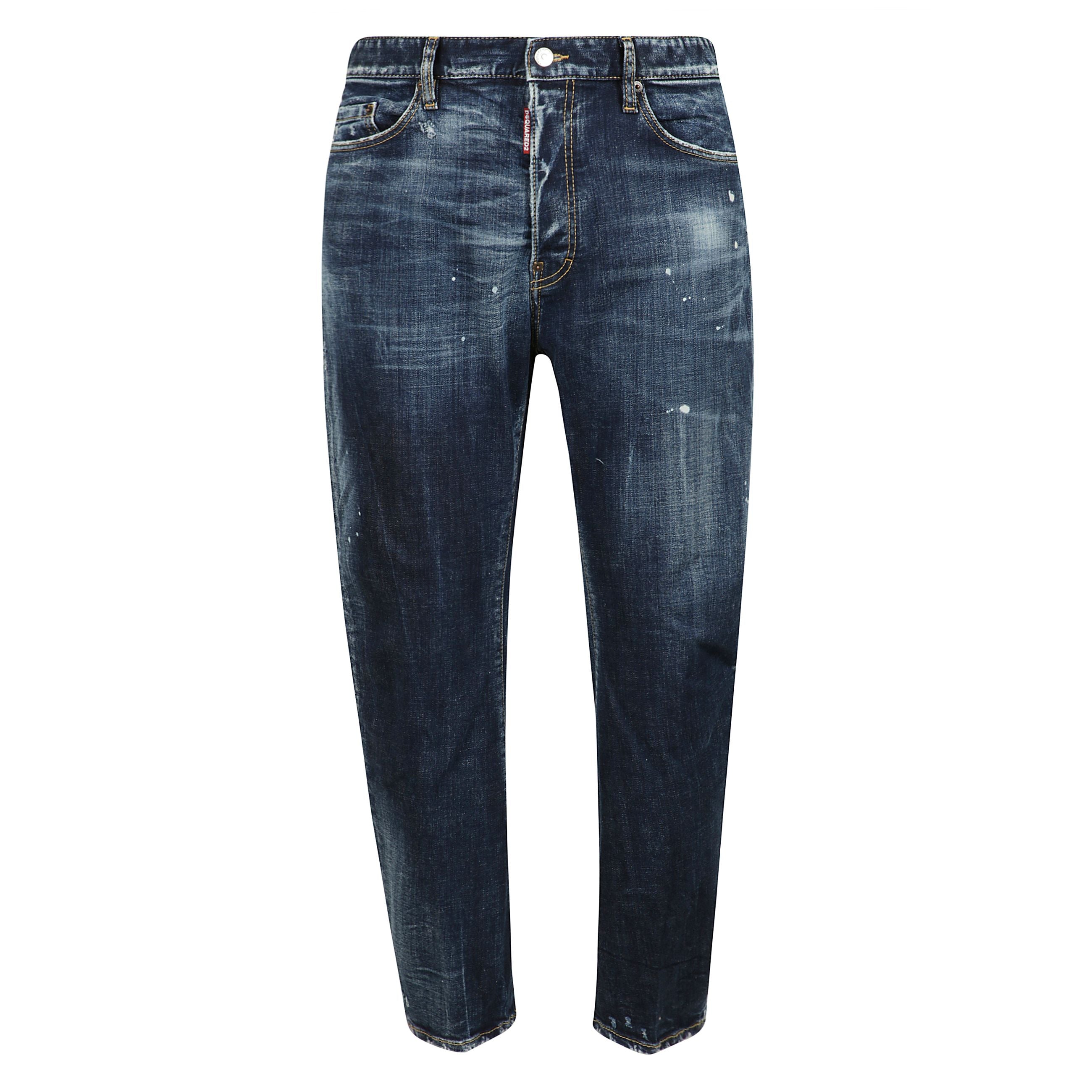 Denim stretch a cinque tasche
con chiusura a bottoni nascosti e logo a contrasto applicato sulla chiusura