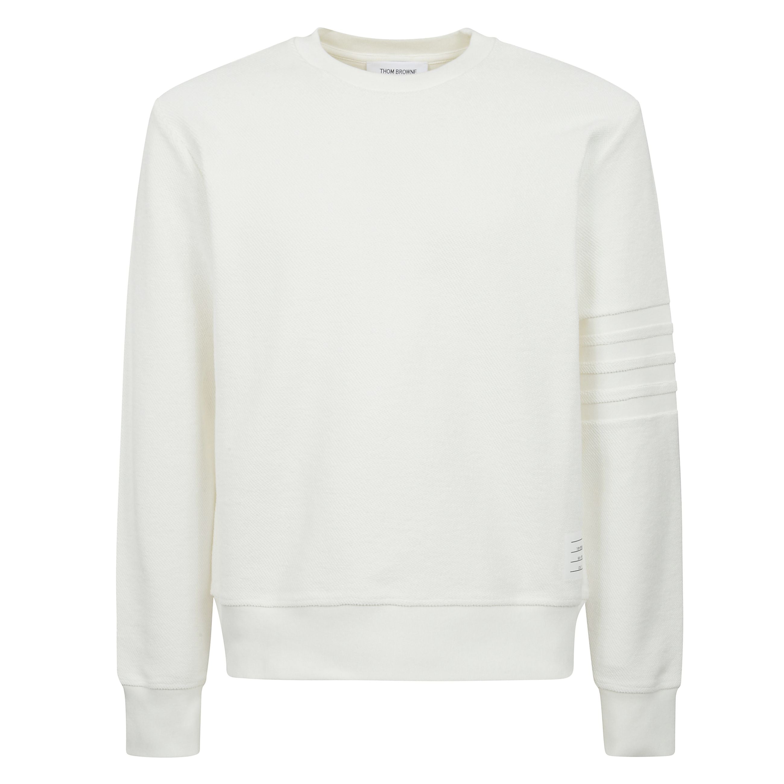 Felpa girocollo con cuciture a 4 barre a righe con loopback rovesciato