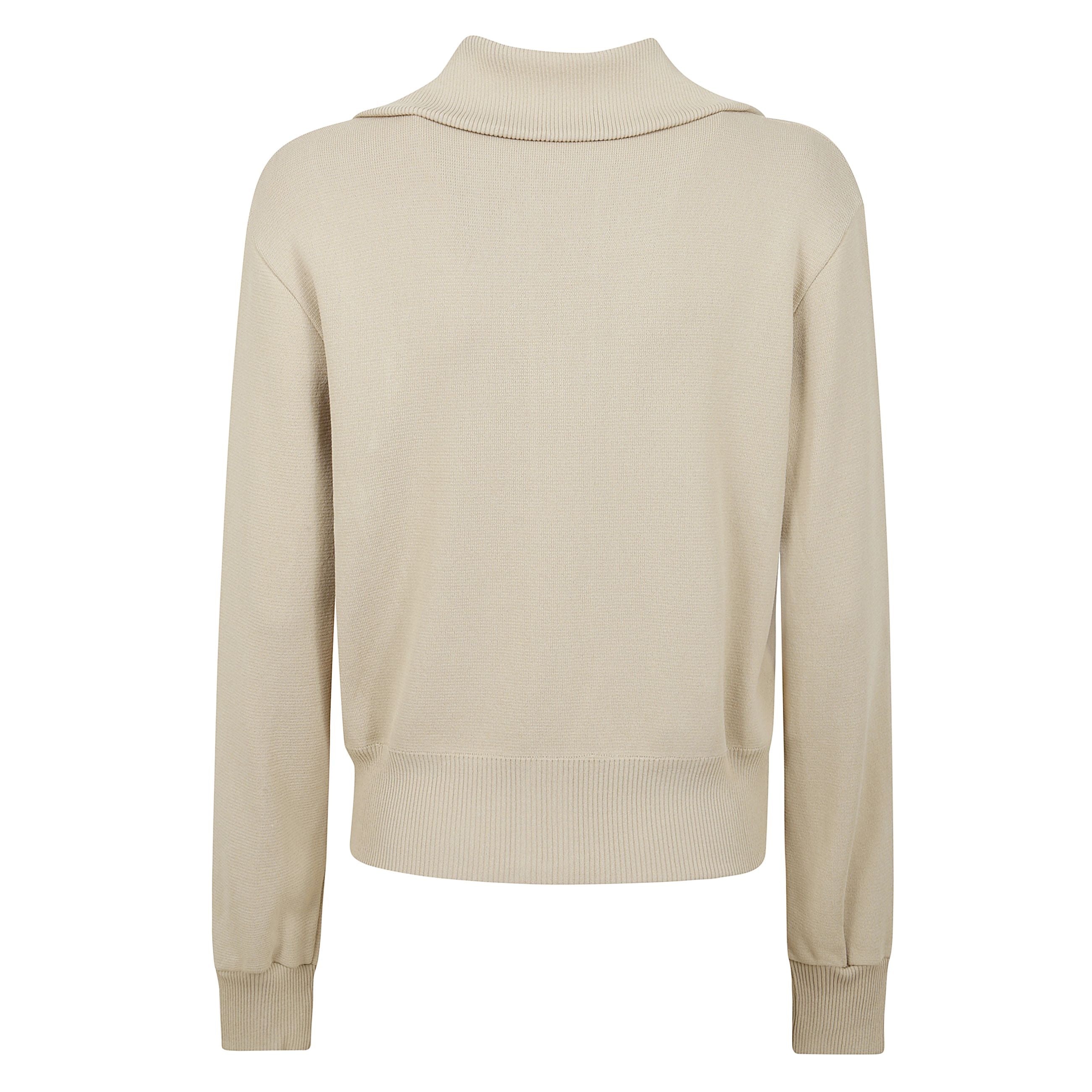 Felpa con zip, orlo e polsini a coste e logo sul petto