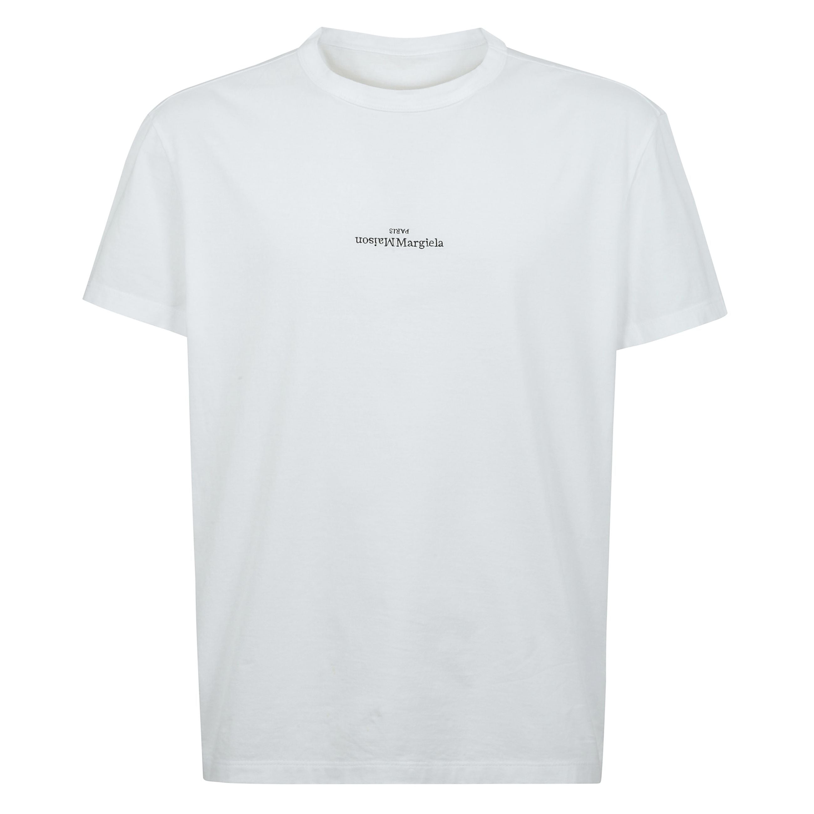 T-shirt a girocollo con maniche corte e logo ricamato