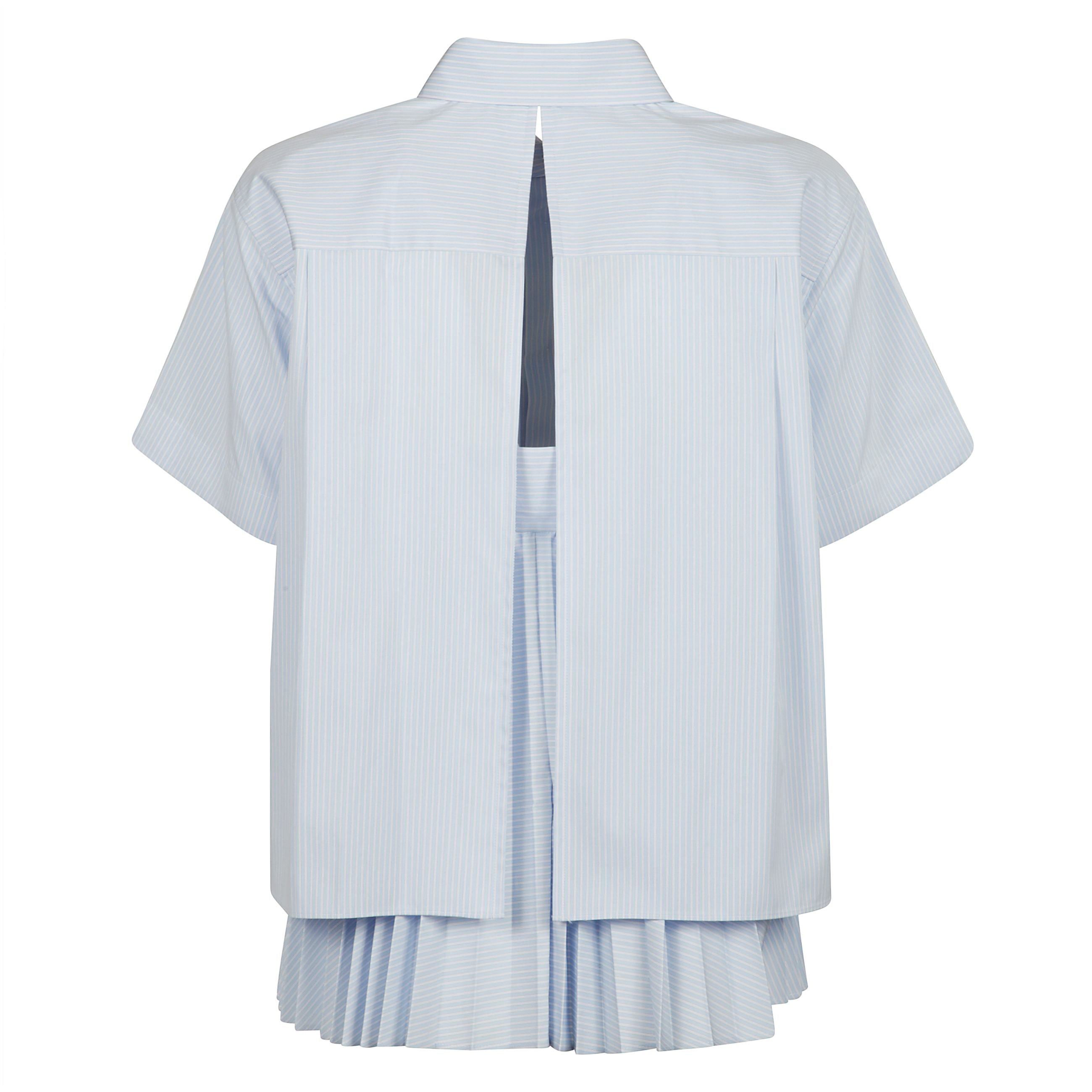 Camicia in cotone a manica corta con dettaglio plissettatura